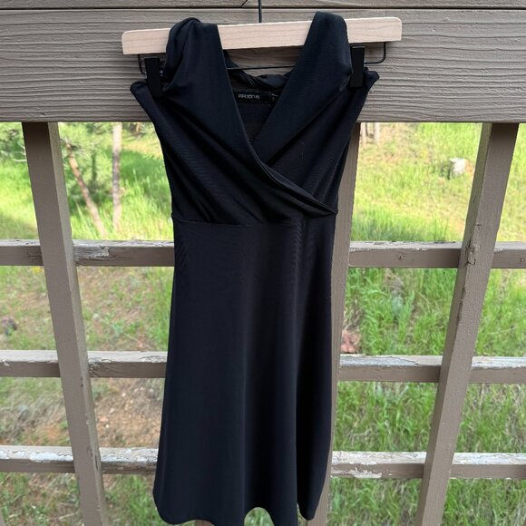 EUC Vintage Halter, Twist-Neck Black Midi Dress LBD - Picture 2 of 10